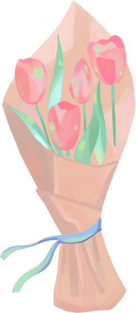 Dreamy Soft Painterly Holographic Bouquet of Tulips